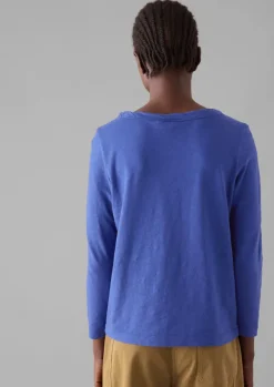 New Lia Garment Dyed Boat Neck Tee Women Jersey|Tops & Tees