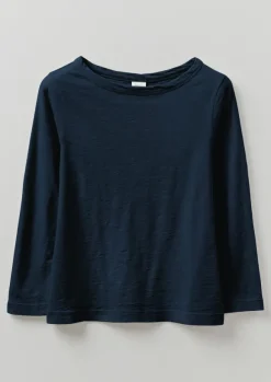 New Lia Garment Dyed Boat Neck Tee Women Jersey|Tops & Tees