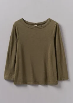 Hot Lia Garment Dyed Boat Neck Tee Women Jersey|Tops & Tees