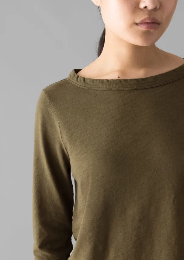 Hot Lia Garment Dyed Boat Neck Tee Women Jersey|Tops & Tees