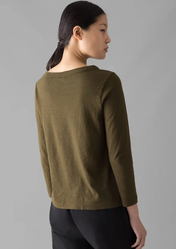 Hot Lia Garment Dyed Boat Neck Tee Women Jersey|Tops & Tees