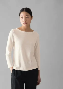Sale Lia Garment Dyed Boat Neck Tee Women Jersey|Tops & Tees