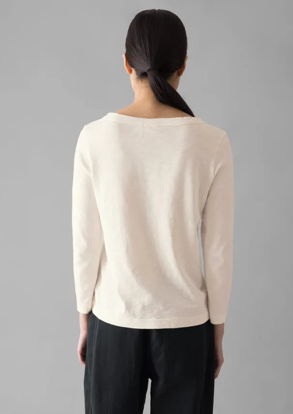 Sale Lia Garment Dyed Boat Neck Tee Women Jersey|Tops & Tees