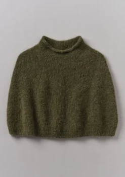 Clearance Lofty Alpaca Blend Knitted Poncho Women Hats, Scarves & Gloves|Knitwear