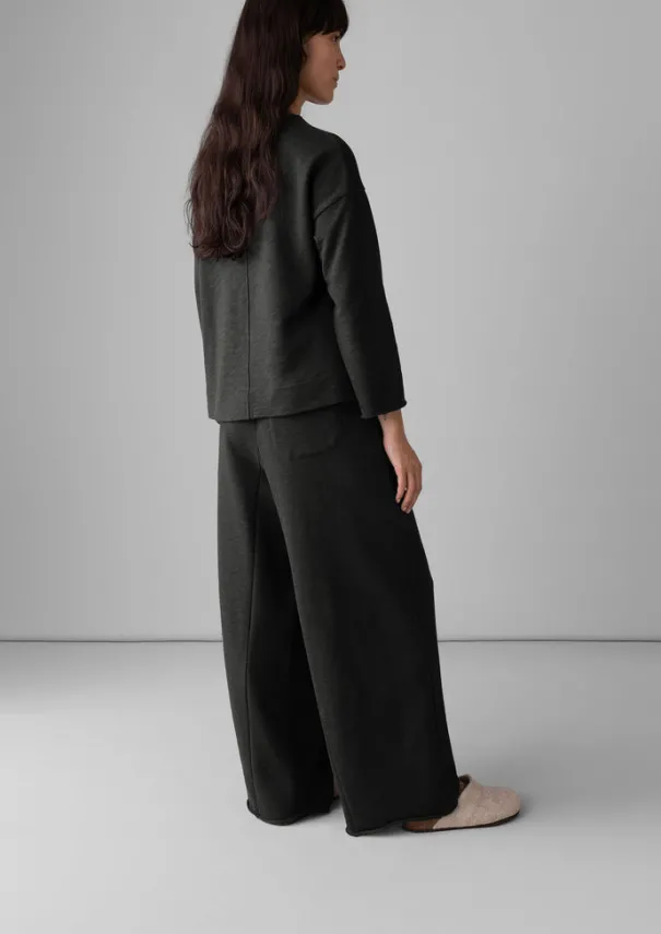 Loopback Jersey Wide Leg Trousers Women Jersey|Loungewear