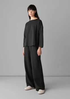 Loopback Jersey Wide Leg Trousers Women Jersey|Loungewear