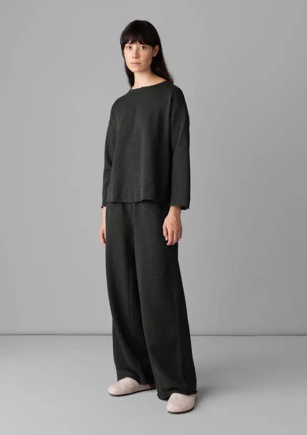 Loopback Jersey Wide Leg Trousers Women Jersey|Loungewear