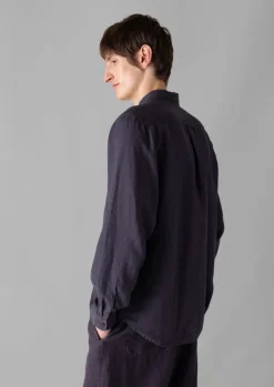 Discount Loop Button Linen Shirt Shirts