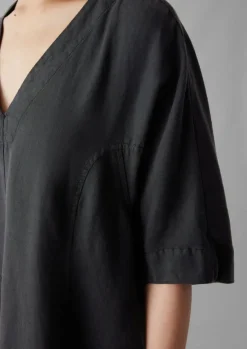 Hot Lyocell Linen Herringbone Panel Dress Women Linen|Dresses