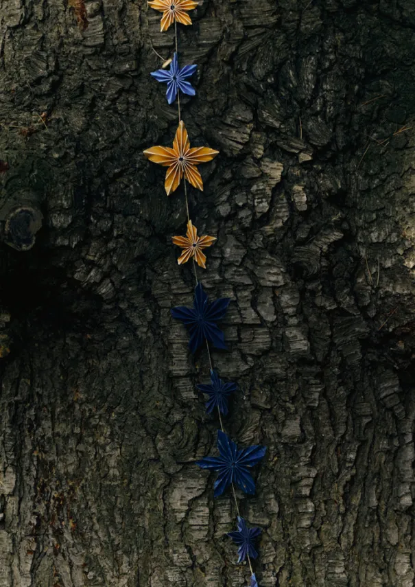 Hot Marbled Star Paper Garland Christmas Decorations