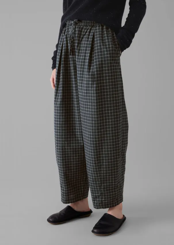 Online Minako Graph Check Cotton Cashmere Trousers Women Cashmere|Loungewear