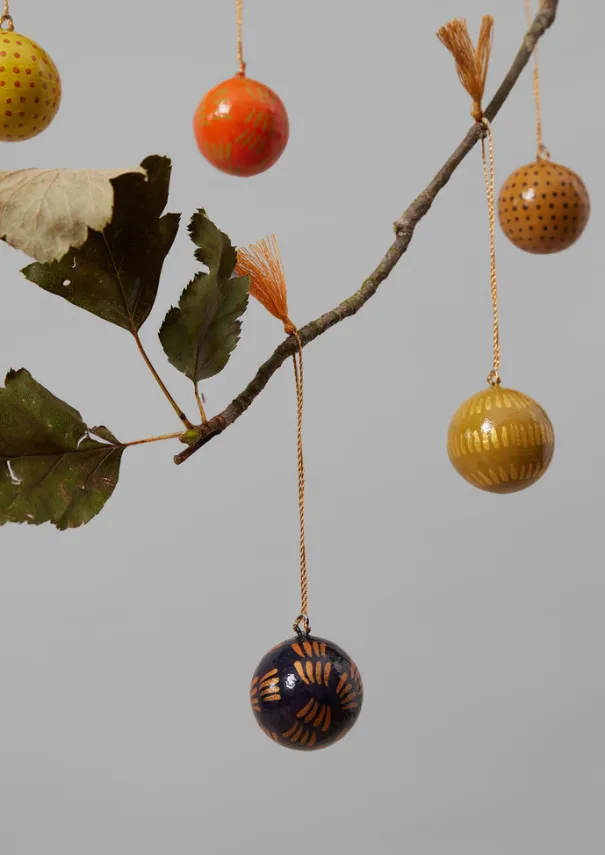 Clearance Mini Hand Painted Bauble Set Christmas Decorations
