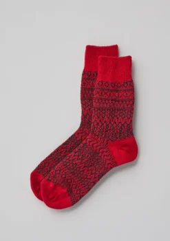 Nishiguchi Kutsushita Wool Jacquard Oslo Socks Socks