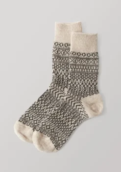 Best Nishiguchi Kutsushita Wool Jacquard Socks Women Socks & Tights