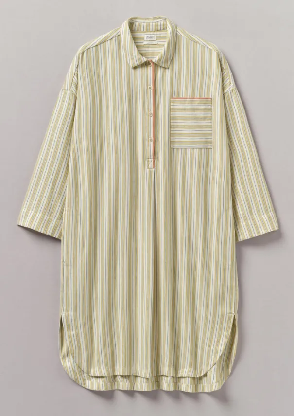 Hot Nova Stripe Flannel Nightshirt Women Nightwear