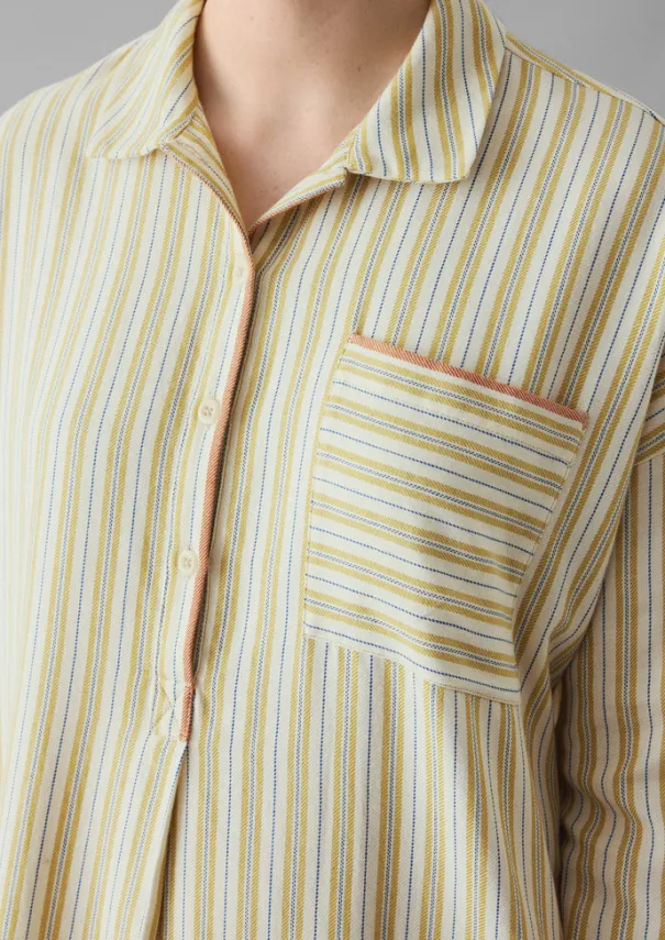 Hot Nova Stripe Flannel Nightshirt Women Nightwear