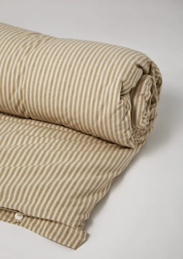 Best Organic Cotton Ticking Stripe Duvet Cover Textiles|Bed Linen
