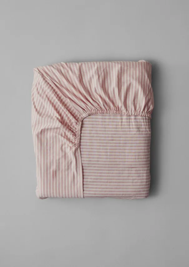 Sale Organic Cotton Ticking Stripe Fitted Sheet Textiles|Bed Linen