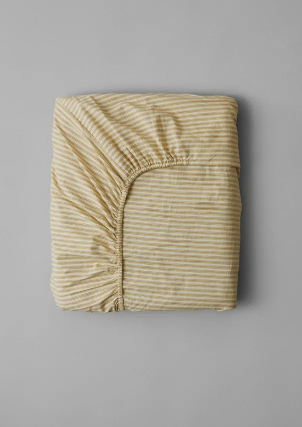 Sale Organic Cotton Ticking Stripe Fitted Sheet Textiles|Bed Linen