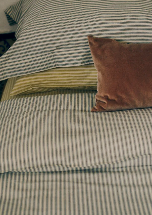 Clearance Organic Cotton Ticking Stripe Duvet Cover Textiles|Bed Linen