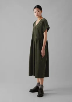 Outlet Organic Needlecord Wrap Front Dress Women Cord|Dresses