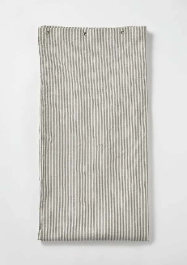 Organic Ticking Stripe Shower Curtain Textiles|Bathroom