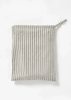 Organic Ticking Stripe Shower Curtain Textiles|Bathroom