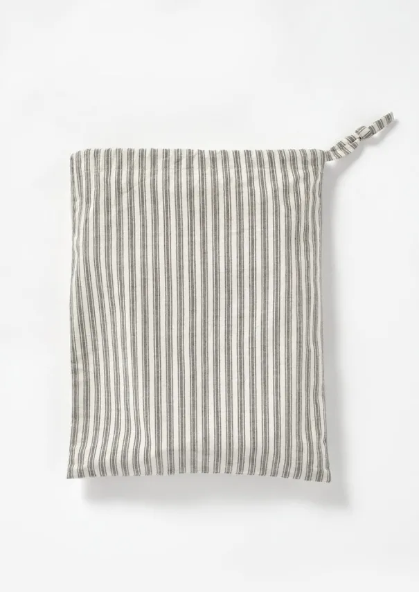 Organic Ticking Stripe Shower Curtain Textiles|Bathroom