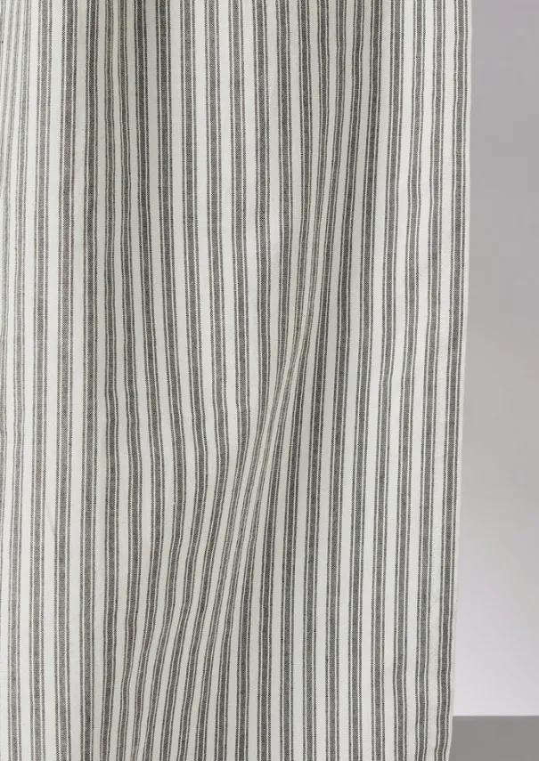 Organic Ticking Stripe Shower Curtain Textiles|Bathroom