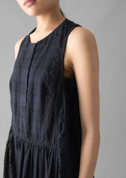 Hot Overdyed Check Seersucker Dress Women Loungewear|Dresses