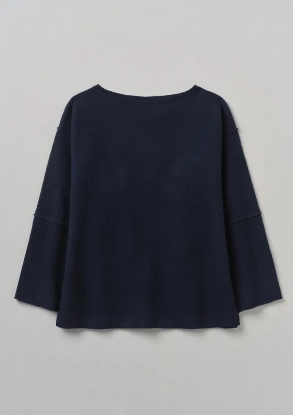 Clearance Panelled Boiled Wool Sweater Women Knitwear