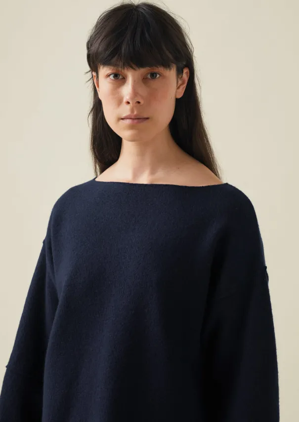 Clearance Panelled Boiled Wool Sweater Women Knitwear