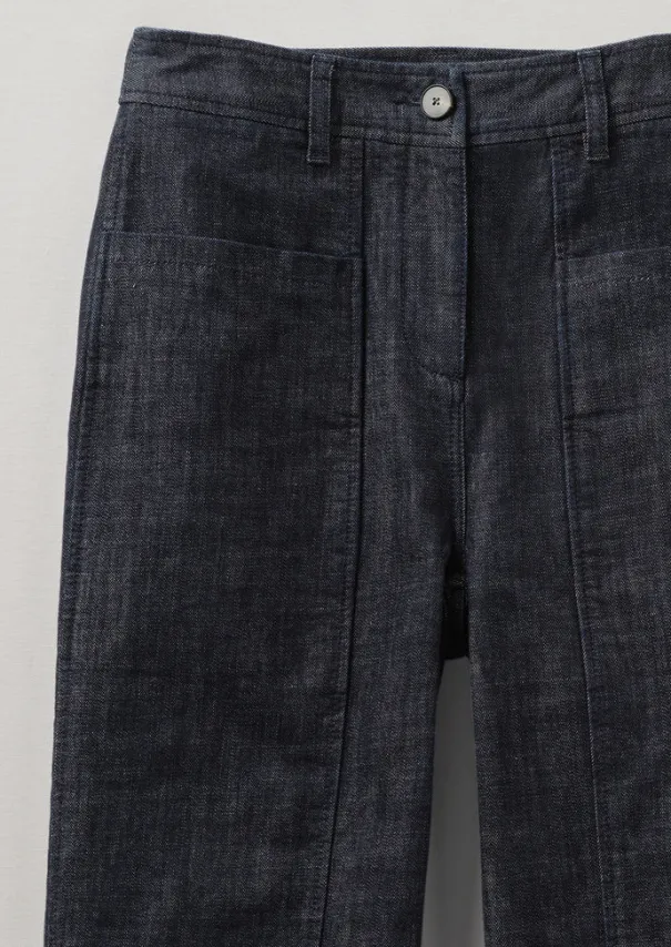 Panelled Organic Denim Trousers Women Denim|Workwear
