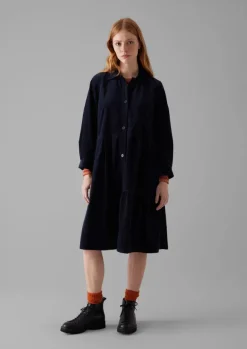 Panelled Organic Needlecord Dress Women Cord|Dresses