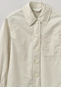 Sale Patch Pocket Stripe Organic Cotton Shirt Women Shirts|Tops & Tees