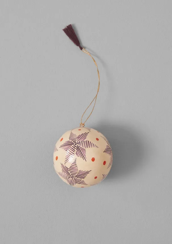 Pointed Star Hand Painted Bauble Christmas Decorations