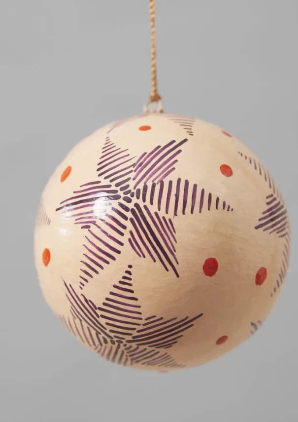Pointed Star Hand Painted Bauble Christmas Decorations