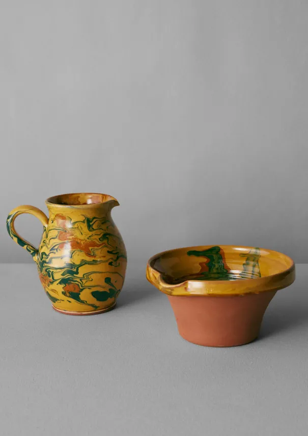 Online Poterie Barbotine Marbled Pitcher Ceramics
