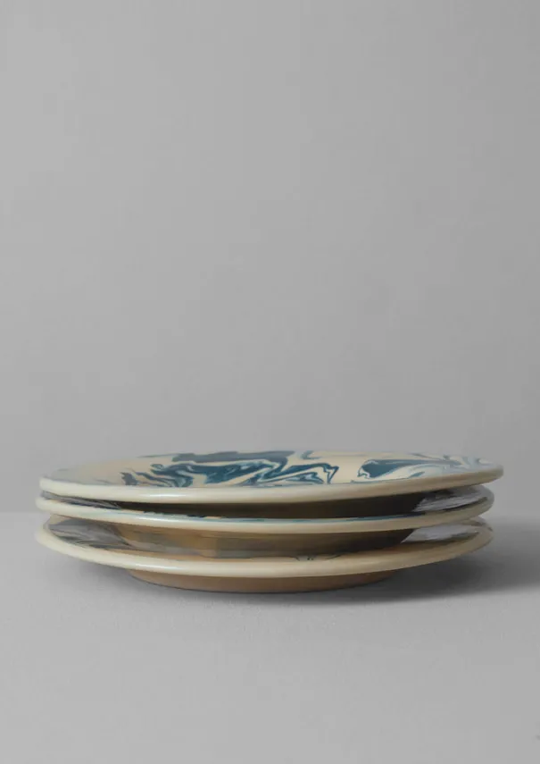 Outlet Poterie Barbotine Marbled Plate Ceramics|Tableware