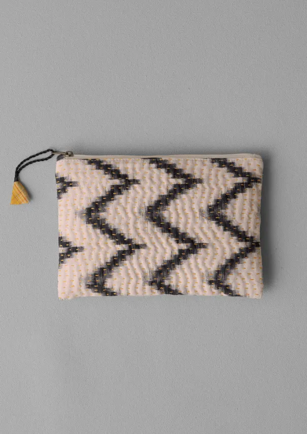 New Remnant Fabric Kantha Pouch Textiles|Bathroom