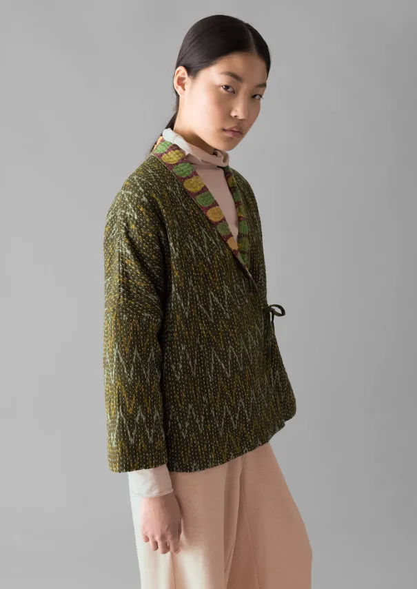 Discount Repurposed Ikat Kantha Jacket Women Gowns|Nightwear