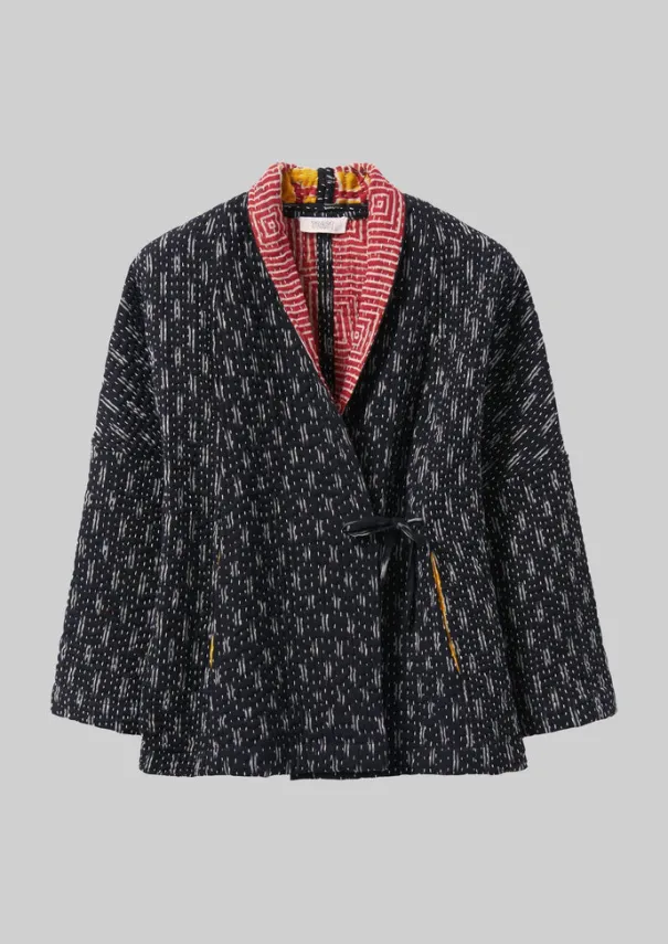 Discount Repurposed Ikat Kantha Jacket Women Gowns|Nightwear