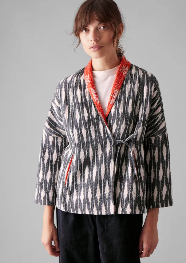 Discount Repurposed Ikat Kantha Jacket Women Gowns|Nightwear