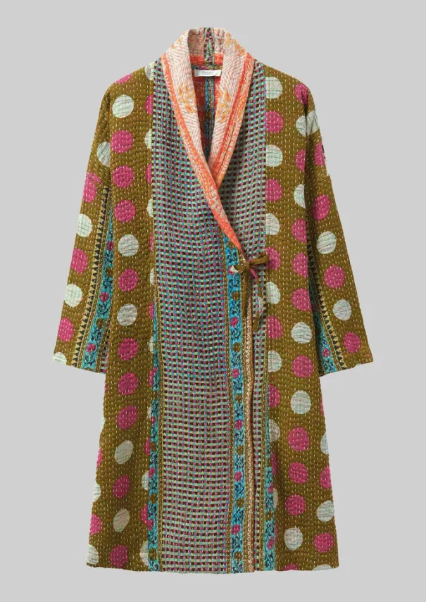 Repurposed Kantha Coat Women Gowns|Nightwear