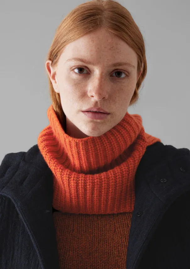 New Ribbed Wool Cashmere Snood Women Hats, Scarves & Gloves|Cashmere