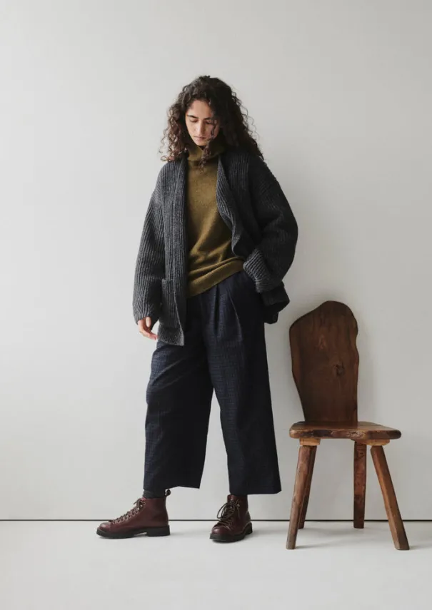New Ribbed Wool Knitted Cardigan Women Knitwear