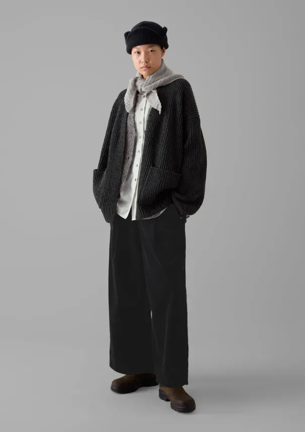 New Ribbed Wool Knitted Cardigan Women Knitwear