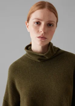 Roll Neck Wool Cashmere Sweater Women Cashmere|Loungewear