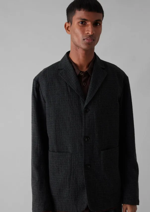 Clearance Seersucker Wool Cotton Blazer Coats & Jackets