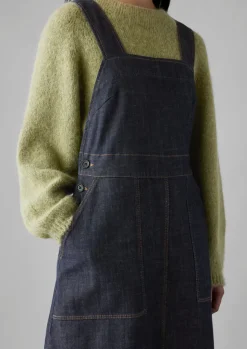 Sale Side Button Denim Pinafore Dress Women Denim|Dresses